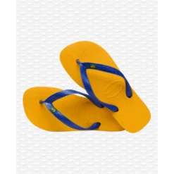 Chanclas Havaianas Brasil Amarillo Azul Unisex -Zapato Tienda De Ventas chanclas havaianas brasil amarillo azul unisex 3