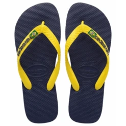 Chanclas Havaianas Brasil Logo Marino Amarillo Unisex