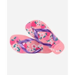 Chanclas Havaianas Flores Rosa Niños -Zapato Tienda De Ventas chanclas havaianas flores rosa ninos 3