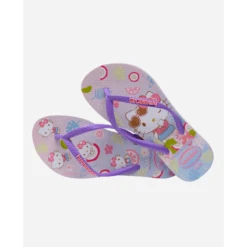 Chanclas Havaianas Slim Hello Kitty Lila Niños -Zapato Tienda De Ventas chanclas havaianas slim hello kitty lila ninos 3