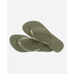 Chanclas Havaianas Slim Logo Metallic Verde Mujer -Zapato Tienda De Ventas chanclas havaianas slim logo metallic verde mujer 2