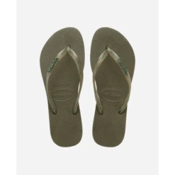 Chanclas Havaianas Slim Logo Metallic Verde Mujer -Zapato Tienda De Ventas chanclas havaianas slim logo metallic verde mujer 3