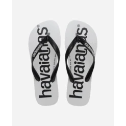 Chanclas Havaianas Top Logomania Blanco Negro Unisex