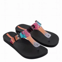 Chanclas Ipanema Urban Arte Conecta Negro Naranja Mujer