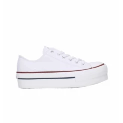 Zapatillas Lona Victoria Plataforma 1061100 Blanca Mujer