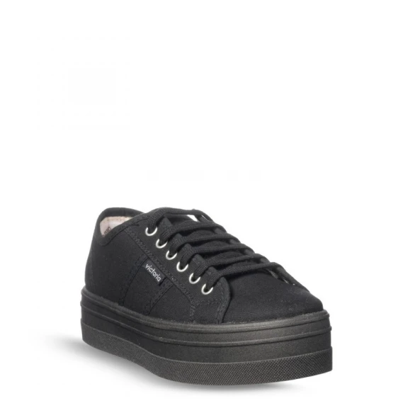 Zapatillas Lona Victoria Plataforma 109201 Negra Mujer 5 Zapatillas Lona Victoria Plataforma 109201 Negra Mujer - Imagen 3