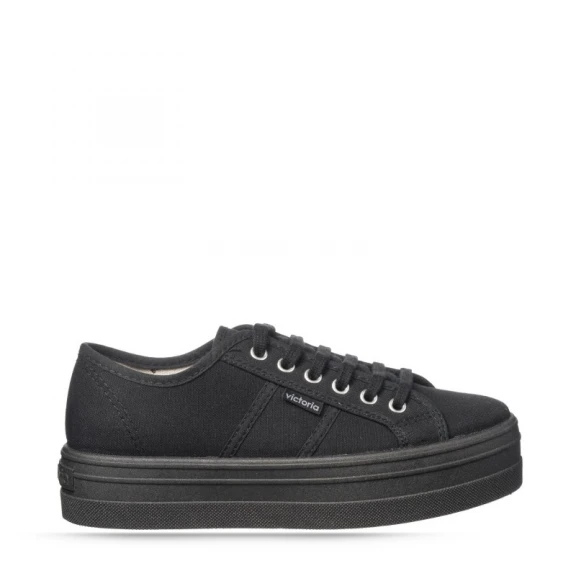 Zapatillas Lona Victoria Plataforma 109201 Negra Mujer 3 Zapatillas Lona Victoria Plataforma 109201 Negra Mujer