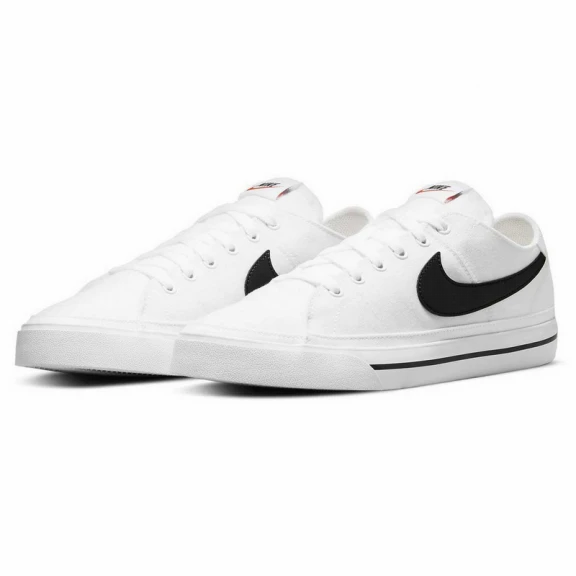 Zapatillas Nike Court Legacy Canvas Blanco Negro Unisex 5 Zapatillas Nike Court Legacy Canvas Blanco Negro Unisex - Imagen 3